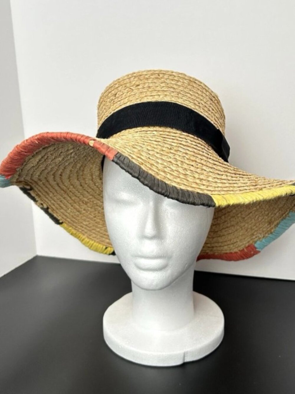 Peter Grimm Women's Beachy Straw Raffia Floppy Sun Hat Wide Brim Packable O/S - Picture 2 of 12